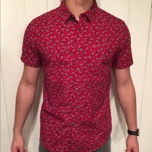 Men’s Floral Print Casual Button Down